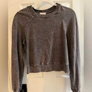 Anthropologie T.La Charcoal Long Sleeve Space-dyed Sweatshirt